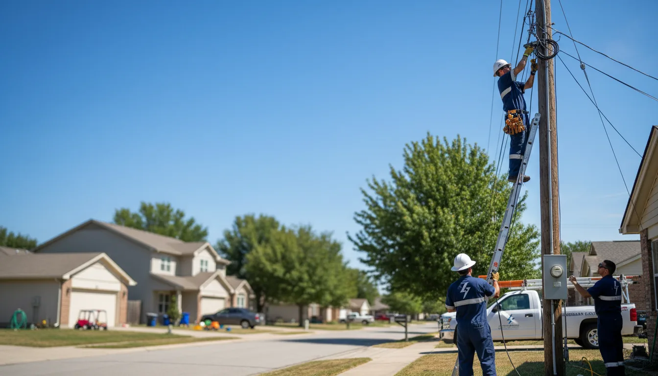 Residential electrician providing installation services in Oglesby, TX